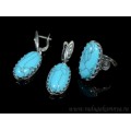 Кольцо и серьги с бирюзой (имитация)