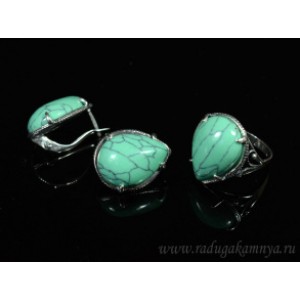 Кольцо и серьги с бирюзой (имитация)