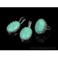Кольцо и серьги с бирюзой (имитация)