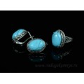 Кольцо и серьги с бирюзой (имитация)