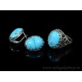 Кольцо и серьги с бирюзой (имитация)