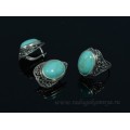 Кольцо и серьги с бирюзой (имитация)