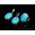 Кольцо и серьги с бирюзой (имитация) .