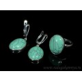 Кольцо и серьги с бирюзой (имитация) .