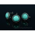 Кольцо и серьги с бирюзой (имитация) .