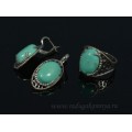 Кольцо и серьги с бирюзой (имитация) .