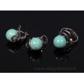 Кольцо и серьги с бирюзой (имитация) .