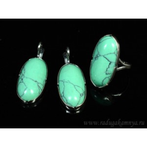 Кольцо и серьги с бирюзой (имитация) Кольцо и серьги с бирюзой (имитация)