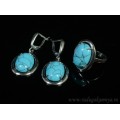 Кольцо и серьги с бирюзой (имитация)