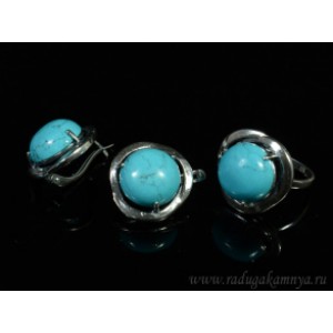 Кольцо и серьги с бирюзой (имитация)