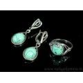 Кольцо и серьги с бирюзой (имитация)