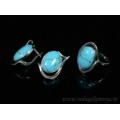 Кольцо и серьги с бирюзой (имитация)