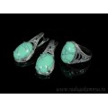 Кольцо и серьги с бирюзой (имитация)