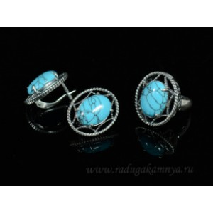 Кольцо и серьги с бирюзой (имитация)