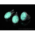 Кольцо и серьги с бирюзой (имитация)