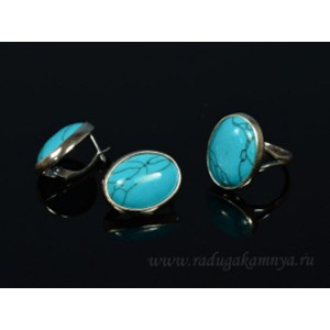 Кольцо и серьги с бирюзой (имитация)