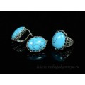 Кольцо и серьги с бирюзой (имитация)