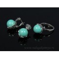 Кольцо и серьги с бирюзой (имитация)