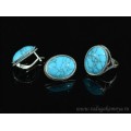 Кольцо и серьги с бирюзой (имитация) .