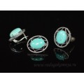 Кольцо и серьги с бирюзой (имитация) .