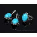 Кольцо и серьги с бирюзой (имитация)
