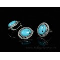 Кольцо и серьги с бирюзой (имитация)