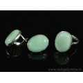 Кольцо и серьги с кварцем (имитация нефрита)