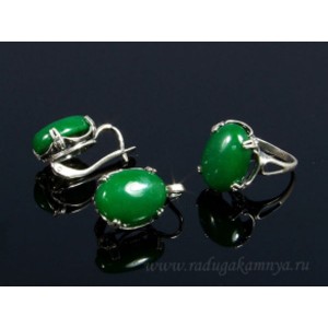 Кольцо и серьги с кварцем (имитация хризопраза)