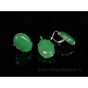 Кольцо и серьги с кварцем (имитация хризопраза) Кольцо и серьги с кварцем (имитация хризопраза)