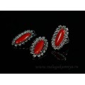Кольцо и серьги с кораллом ( (имитация) )