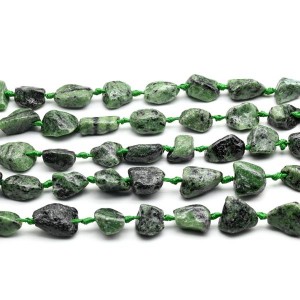 Бусины из цоизита (нат.) галтовка 15*25мм, 42см, 15 бусин