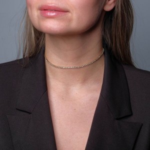 Колье-чокер "Лёд" изящный, цвет белый, цвет золотистый