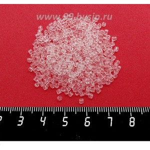 Бисер Чехия прозрачный, бесцветный, 10р-р, артикул 00050, 10гр.