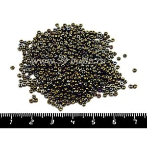 Бисер Чехия ирис металлик, размер 10, арт. 59115, бронзово-табачный, 10 гр