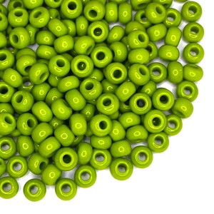 Бисер Чехия непрозрачный салатовый тона, 08 размер, цвет 53430, 10 грамм