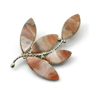 Брошь агат переливт "Веточка" 48*33мм., м4