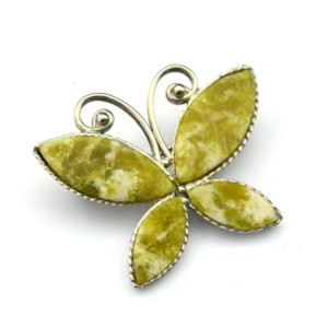 Брошь лизардит "Мотылёк" 31*25мм.