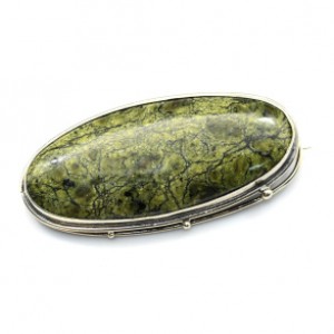 Брошь змеевик "Овал" 52*25мм.