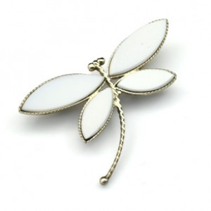 Брошь кахолонг "Стрекоза" 40*30мм