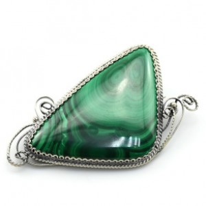 Брошь малахит 48*32мм