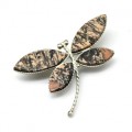 Брошь яшма уральская "Стрекоза" 43*30мм.