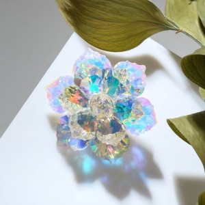 Брошь "Цветок" сказочный, цвет розовый, цвет серебристый Брошь "Цветок" сказочный, цвет розовый, цвет серебристый