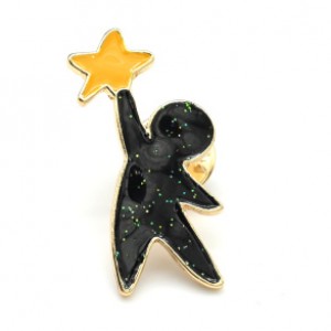 Брошь "Звезда" с эмалью 16*35мм (иск.)
