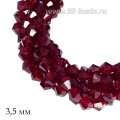 Бусина хрустальная биконус 4 мм прозрачный гранатовый нить ок. 41 см/130 штук Бусина хрустальная биконус 4 мм прозрачный гранатовый нить ок. 41 см/130 штук