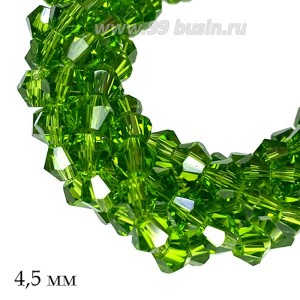 Бусина хрустальная биконус 4,5 мм прозрачный травянистый нить ок. 34 см/90 штук Бусина хрустальная биконус 4,5 мм прозрачный травянистый нить ок. 34 см/90 штук