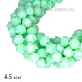 Бусина хрустальная биконус 4,5 мм опаловый мятный нить ок. 36 см/95 штук Бусина хрустальная биконус 4,5 мм опаловый мятный нить ок. 36 см/95 штук
