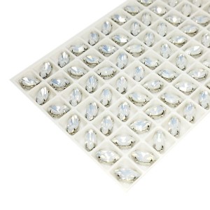 Стразы Навет Премиум, 10*5 мм цвет белый опал, оправа никель, 1 шт. 128