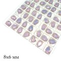Стразы Капля Премиум 8*6 мм розовый опал/серебристый (Rose opal/silver) 1 штука
