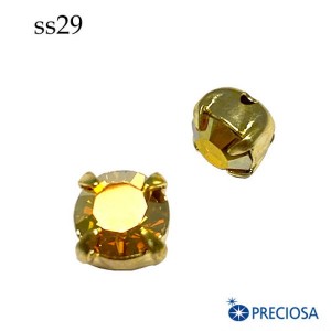 Шатоны в оправе PRECIOSA MAXIMA ss29 (6.3 мм), цвет Sunrise/оправа gold, 1 штука, Чехия