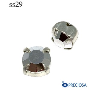 Шатоны в оправе PRECIOSA MAXIMA ss29 (6.3 мм), цвет Labrador/silver, 1 штука, Чехия